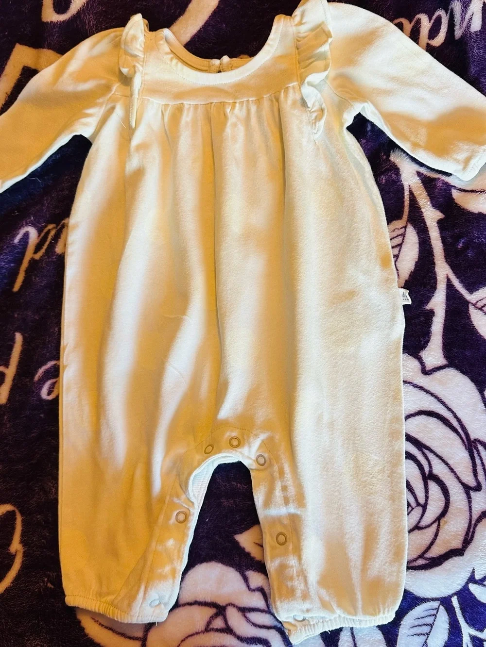 GAP Cream Ruffle One-Piece Footie
